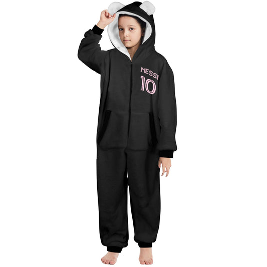 Leo Messi Fleece Fleece One Piece Pajamas  • Miami Soccer • Messi Kids Pajamas • Soccer Birthday Gift • Messi Christmas