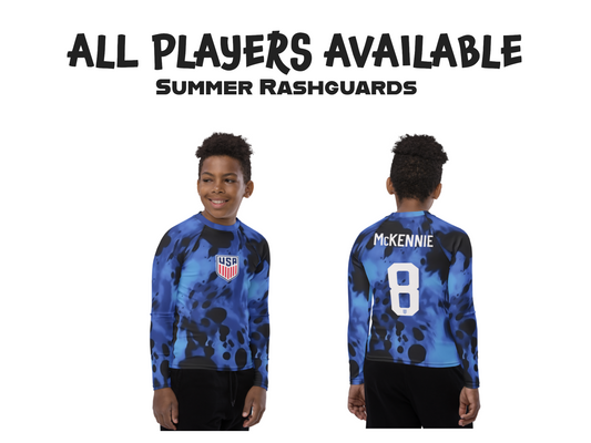 USMNT Soccer Rashguard • Pulisic • Mckennie  • Soccer Jersey • Soccer Swim • FIFA World Cup  • USA Soccer Kid Gift • Pulisic Soccer Gift