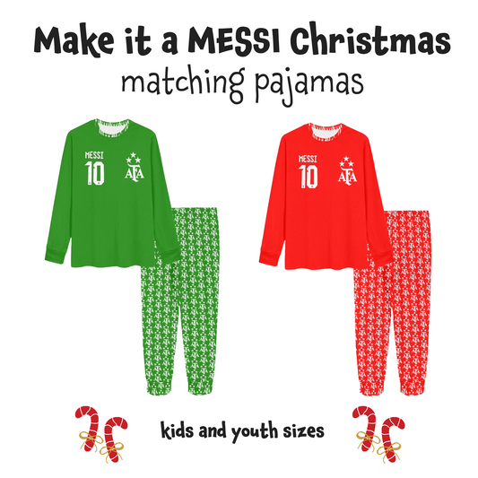 🎄CHRISTMAS Soccer Pajamas 🎄 Lionel Messi 10 🎄 Gender Neutral Kids Soccer Pajamas