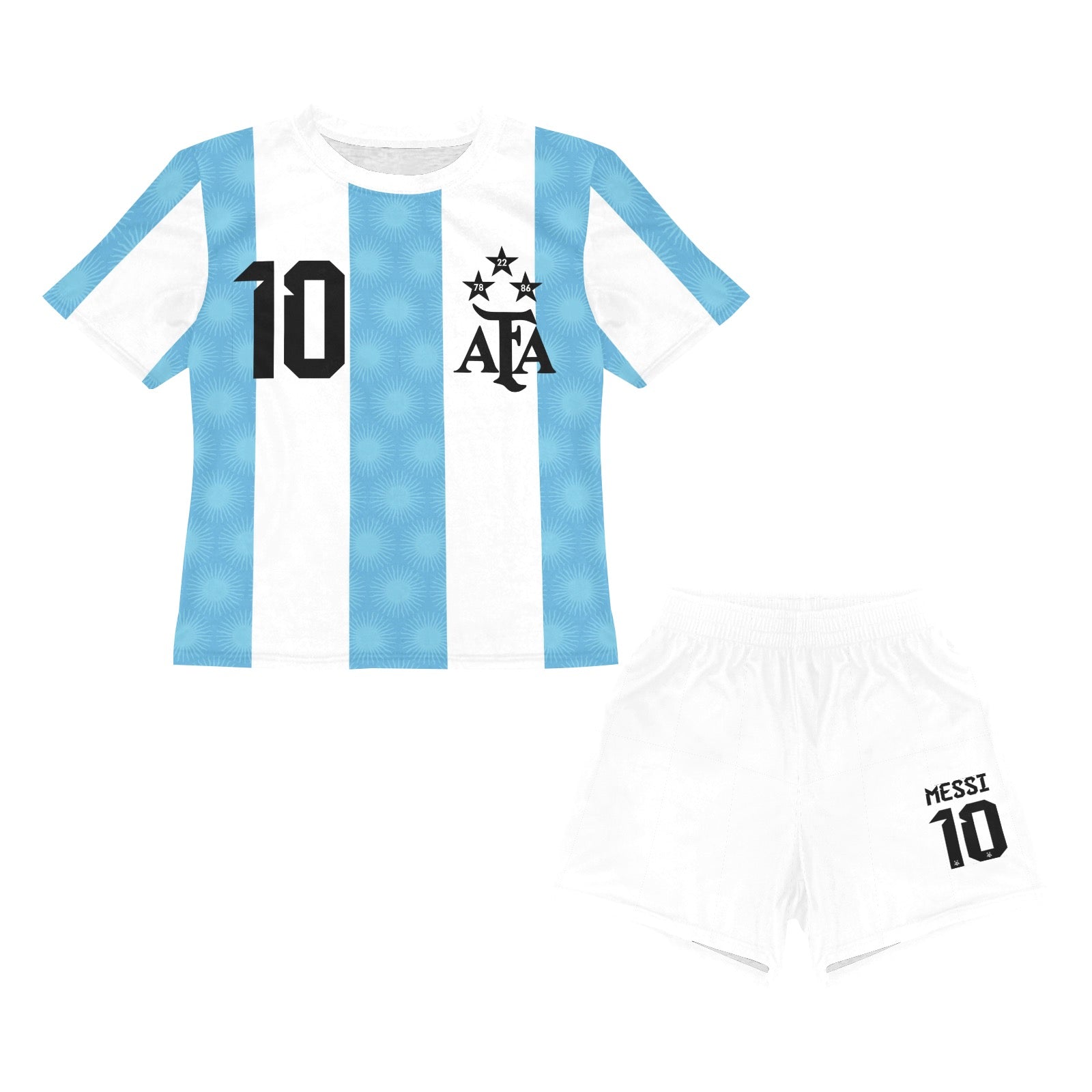 Authentic Lionel Messi Soccer Jersey, Shorts Set