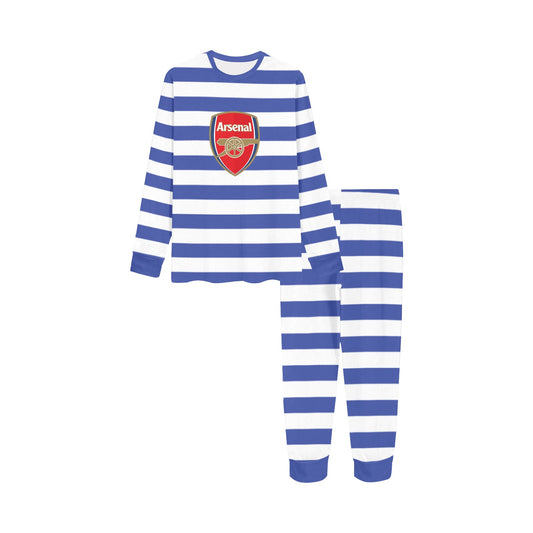 Arsenal Blue and White Striped Soccer Pajamas • Stylish Sleepwear for Gunners Fans
