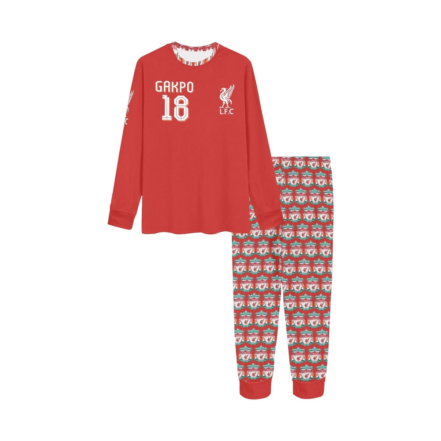 Liverpool • Cody Gakpo #18 • Kids Soccer Pajamas • Premier League Jersey • Custom LFC Pajamas