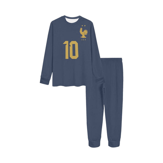 Kylian Mbappe 10 • Blue Soccer Youth Pajamas • France FIFA World Cup Jersey • Personalized FIFA • SoccerFan Gear • Matching Christmas Pajamas