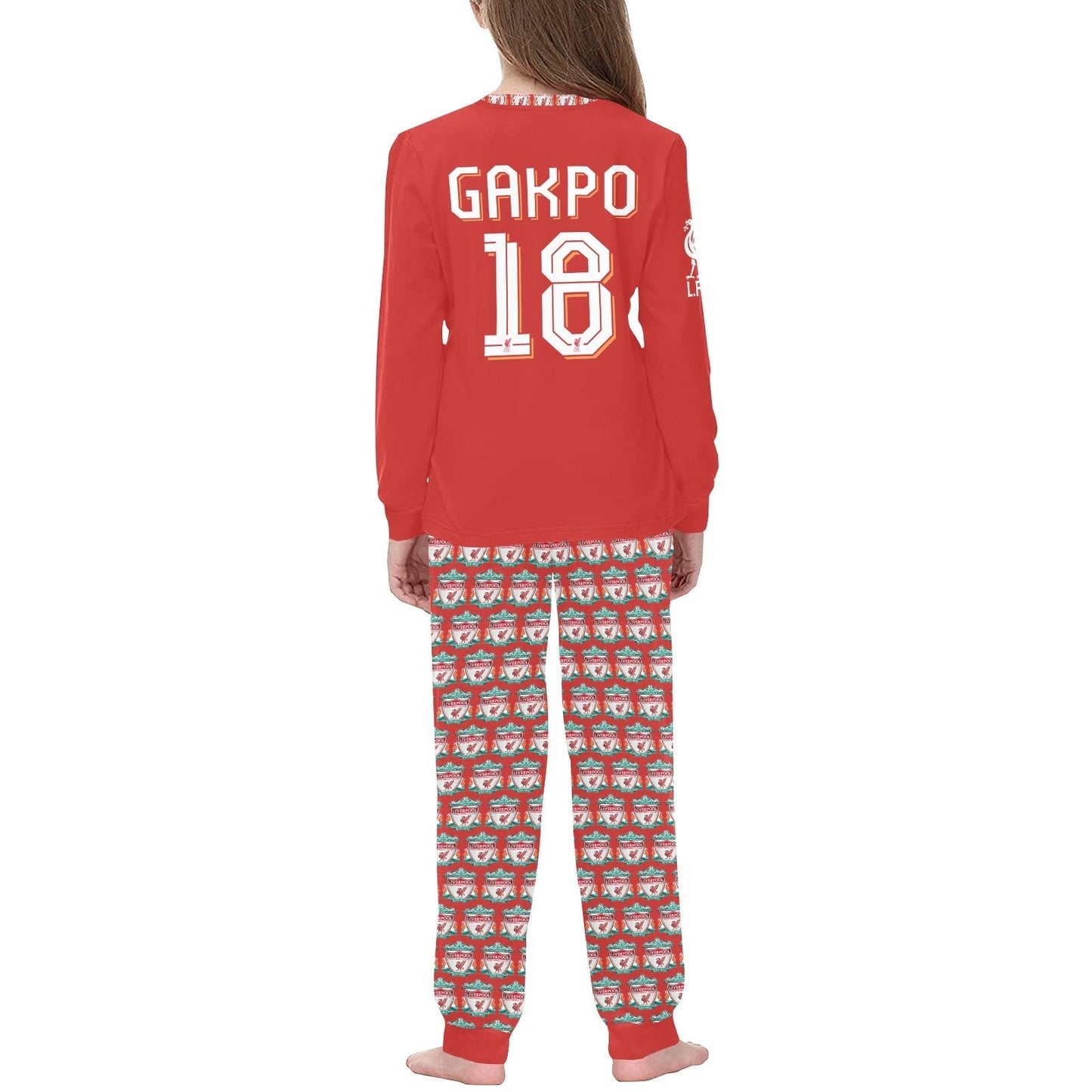 Liverpool • Cody Gakpo #18 • Kids Soccer Pajamas • Premier League Jersey • Custom LFC Pajamas